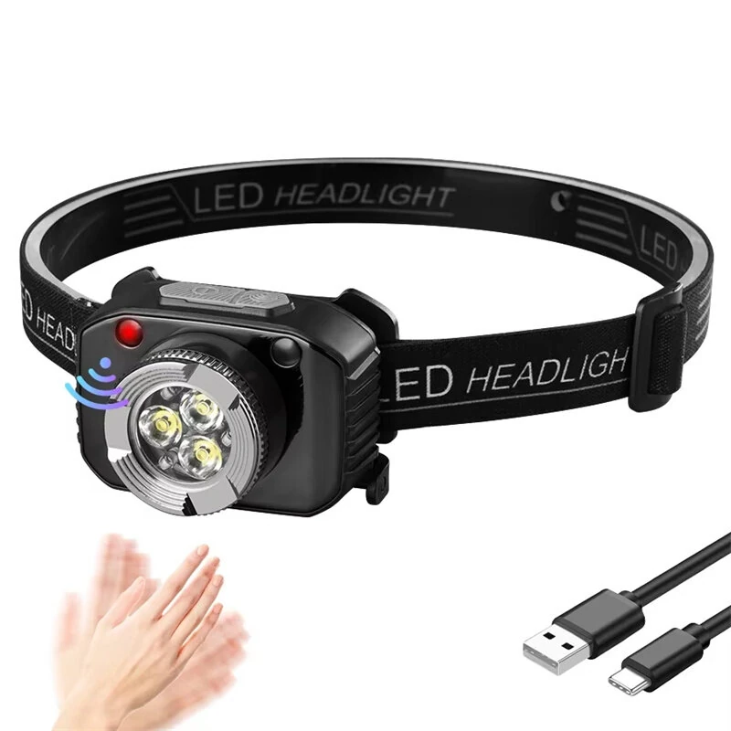 Smart Sensor Mini LED Headlamp Rechargeable Headlight Built-in Battery Led Headlamp Camping Fishing Flashlight (image for) Smart Sensor Mini LED Headlamp Rechargeable Headlight Built-in Battery Led Headlamp Camping Fishing Flashlight